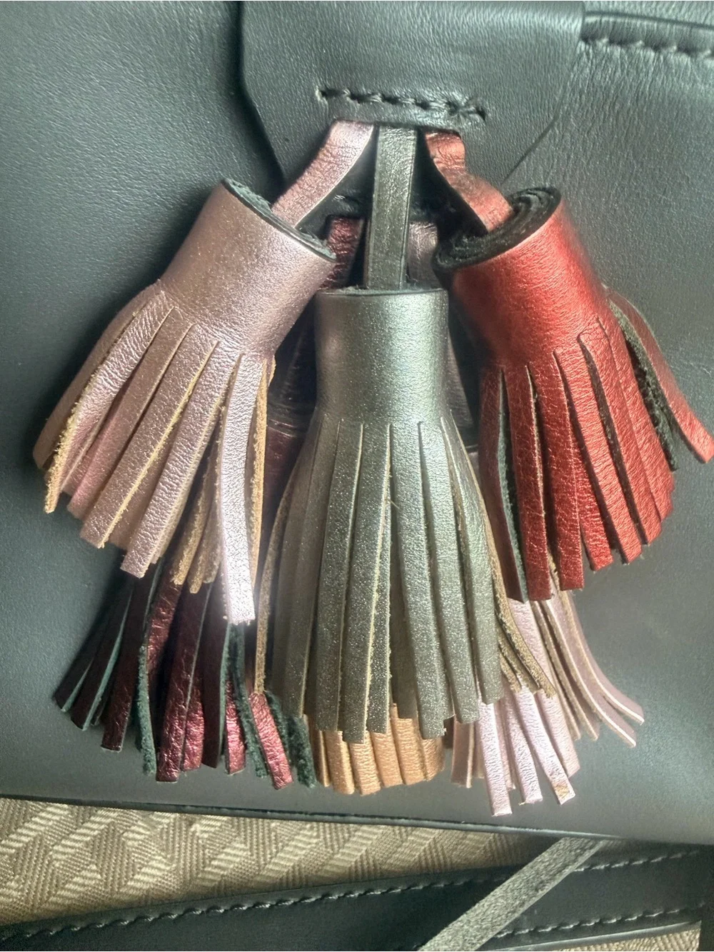 Rebecca Minkoff Gray Leather Crossbody with Tassels, Excellent Condition